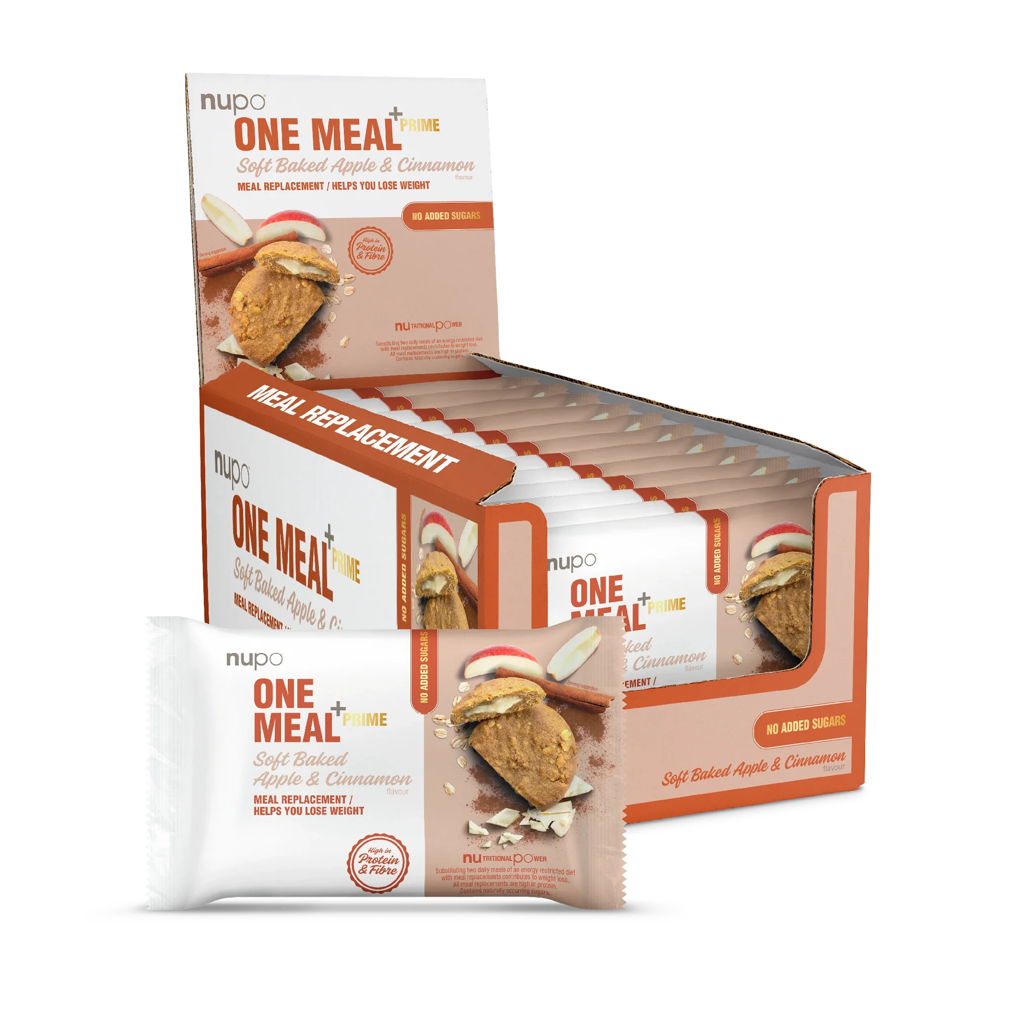 Nupo One Meal +Prime Мека бисквитка Ябълка и Канела – 12 бр.